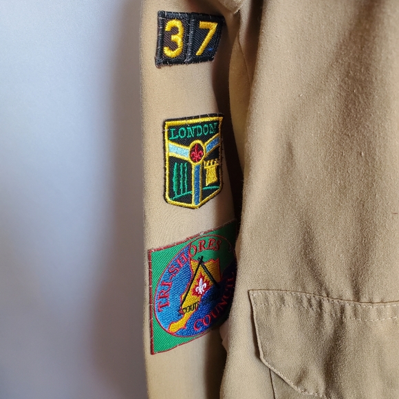 Vintage Beige Boy Scouts of Canada Shirt Men's small. Made in Canada - Picture 4 of 7